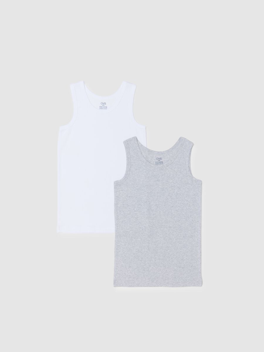 Bipack canotte multicolor da ragazzo in puro cotone regular fit_0
