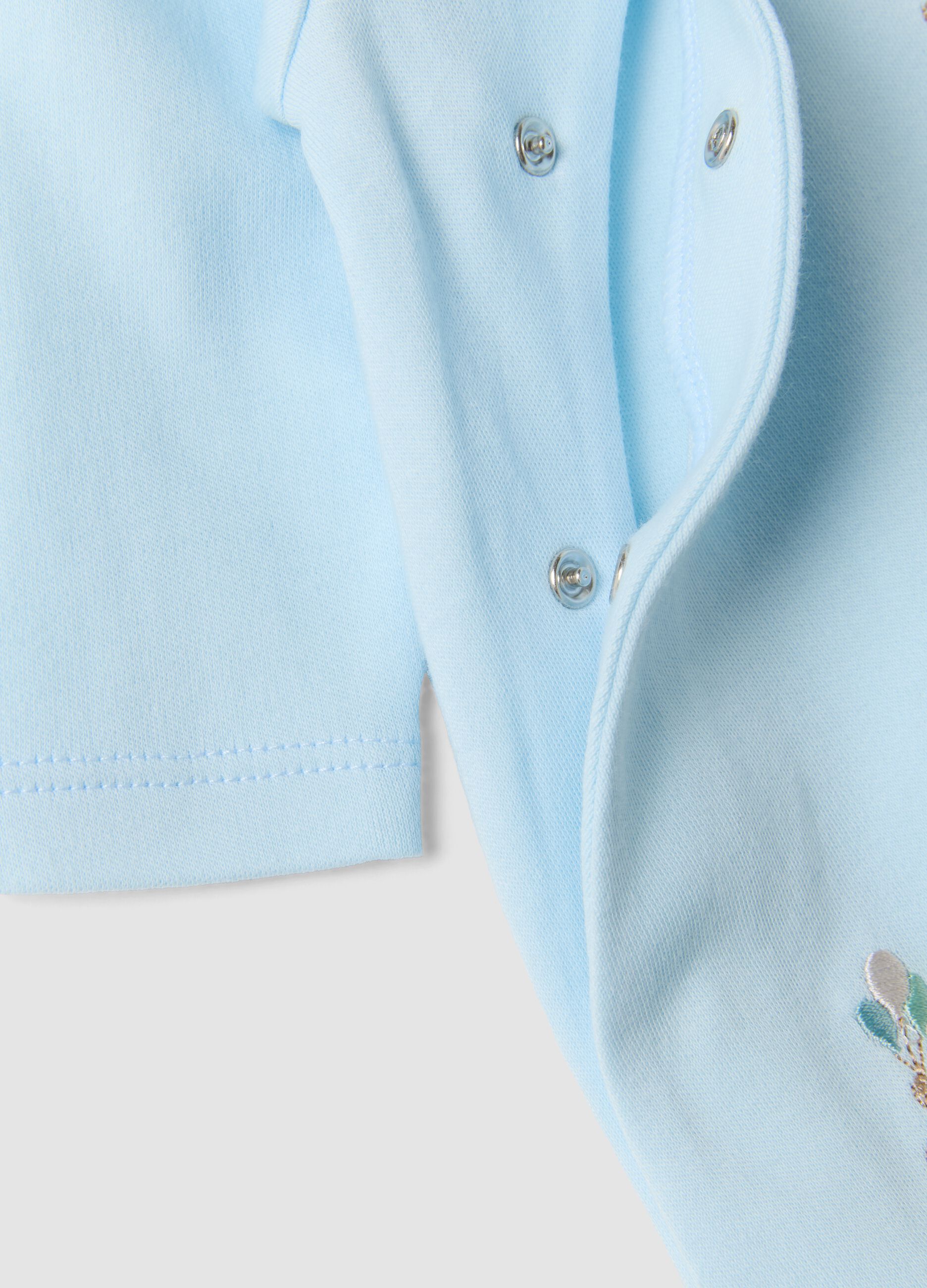 Light Blue Organic Cotton Babygrow with Classic Collar