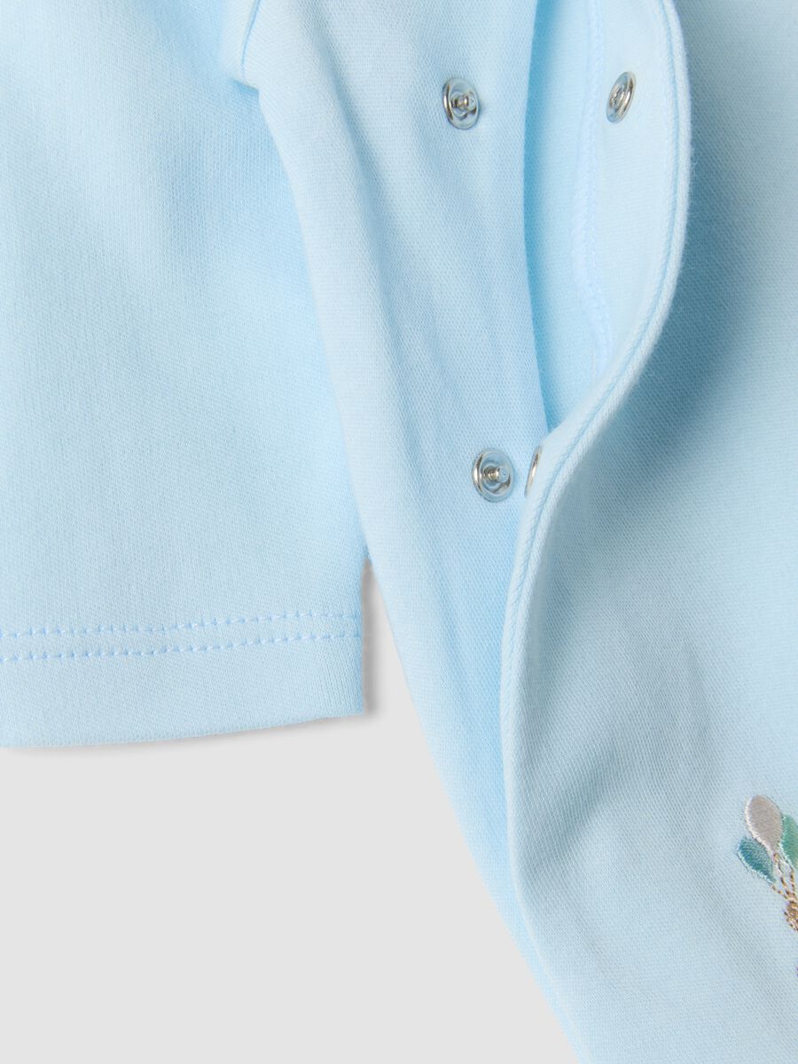 Light Blue Organic Cotton Babygrow with Classic Collar_3