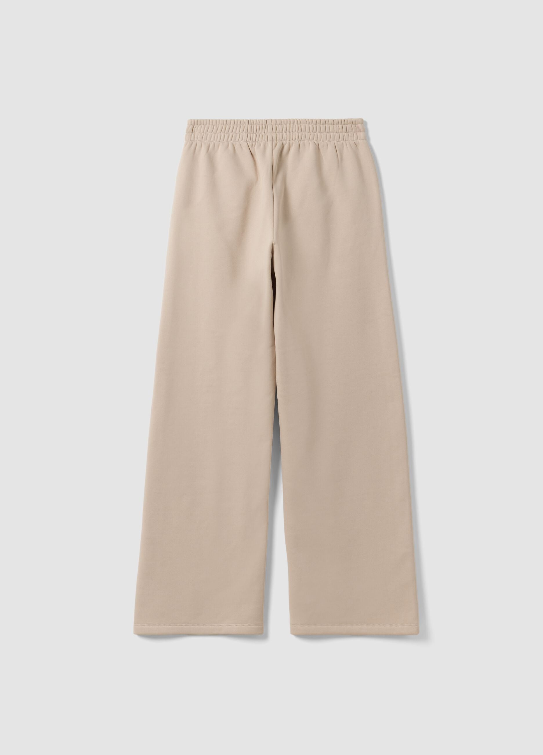 White cotton-blend straight-fit joggers