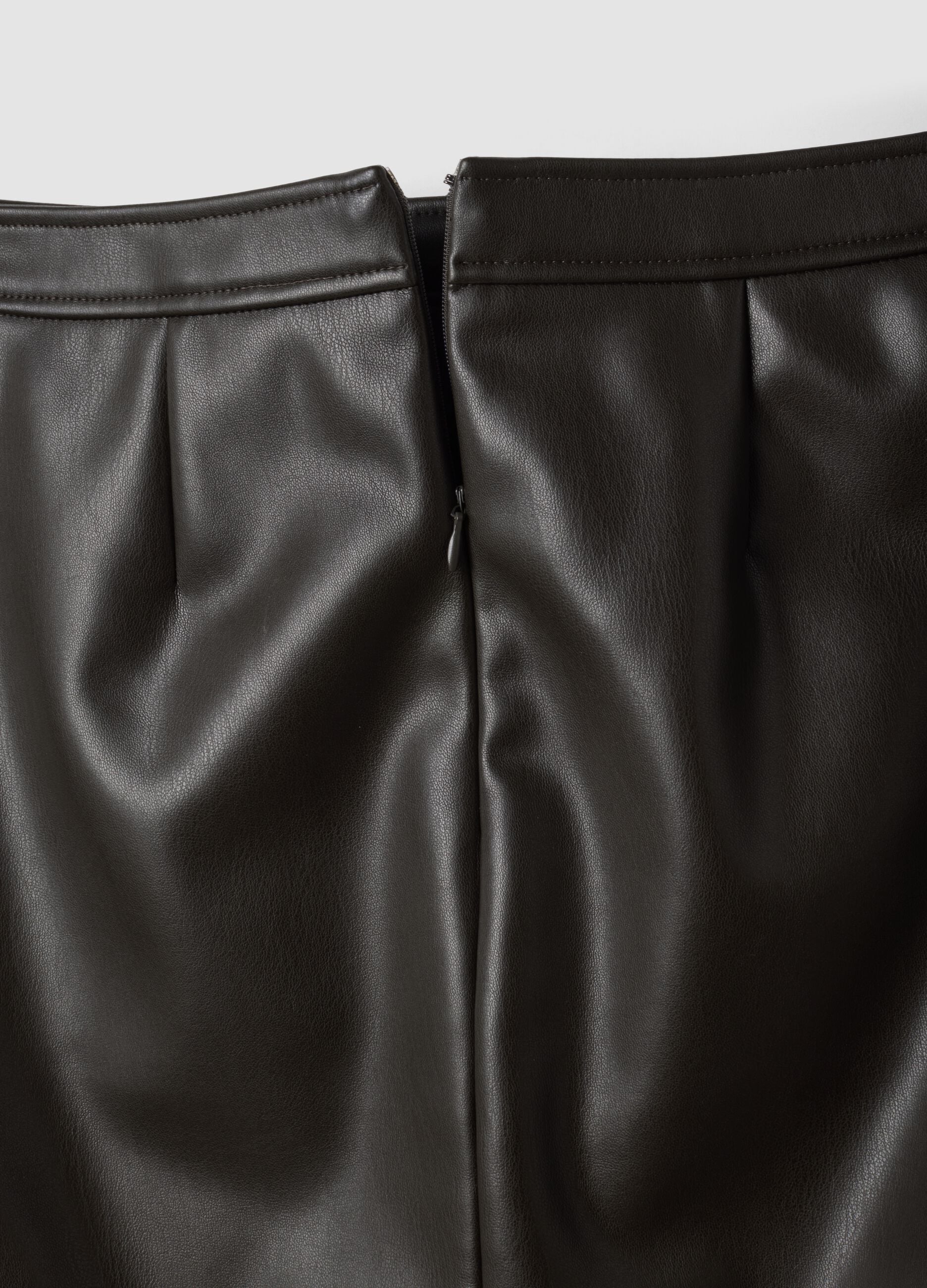 Black midi skirt with front slit
