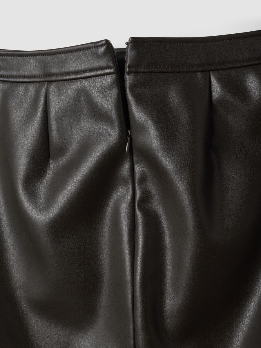 Black midi skirt with front slit_5