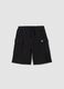 Black pure cotton cargo Bermuda shorts for boys, oversized fit_3