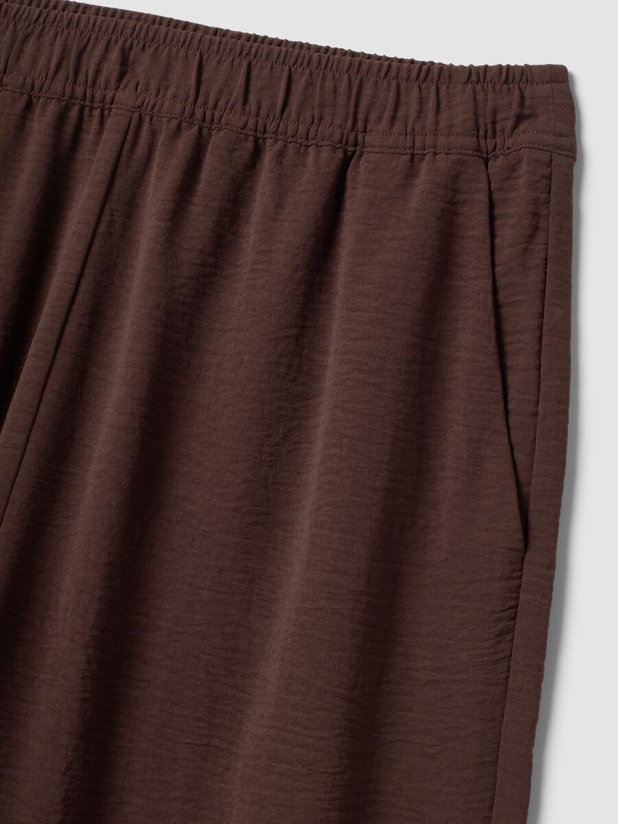 Brown wide-leg trousers with elasticated waistband_6