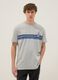 Grey pure cotton T-shirt with blue stripes_0