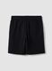 Black cotton-blend shorts with elasticated waist, regular fit_2