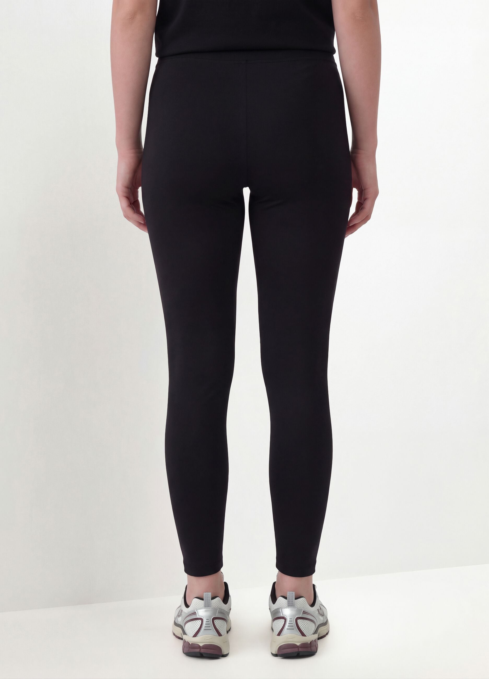 Black skinny-fit stretch cotton leggings