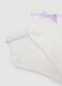 Twin pack girls' white cotton blend socks with bow_2