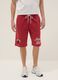 Red cotton-blend sports shorts with Miami Heat logo_1