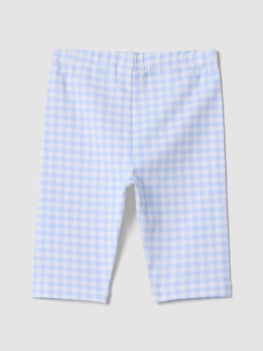 Leggings a quadri multicolor in cotone elasticizzato da bimba slim fit_1