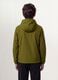 Green hooded rain jacket with zip for boys_3