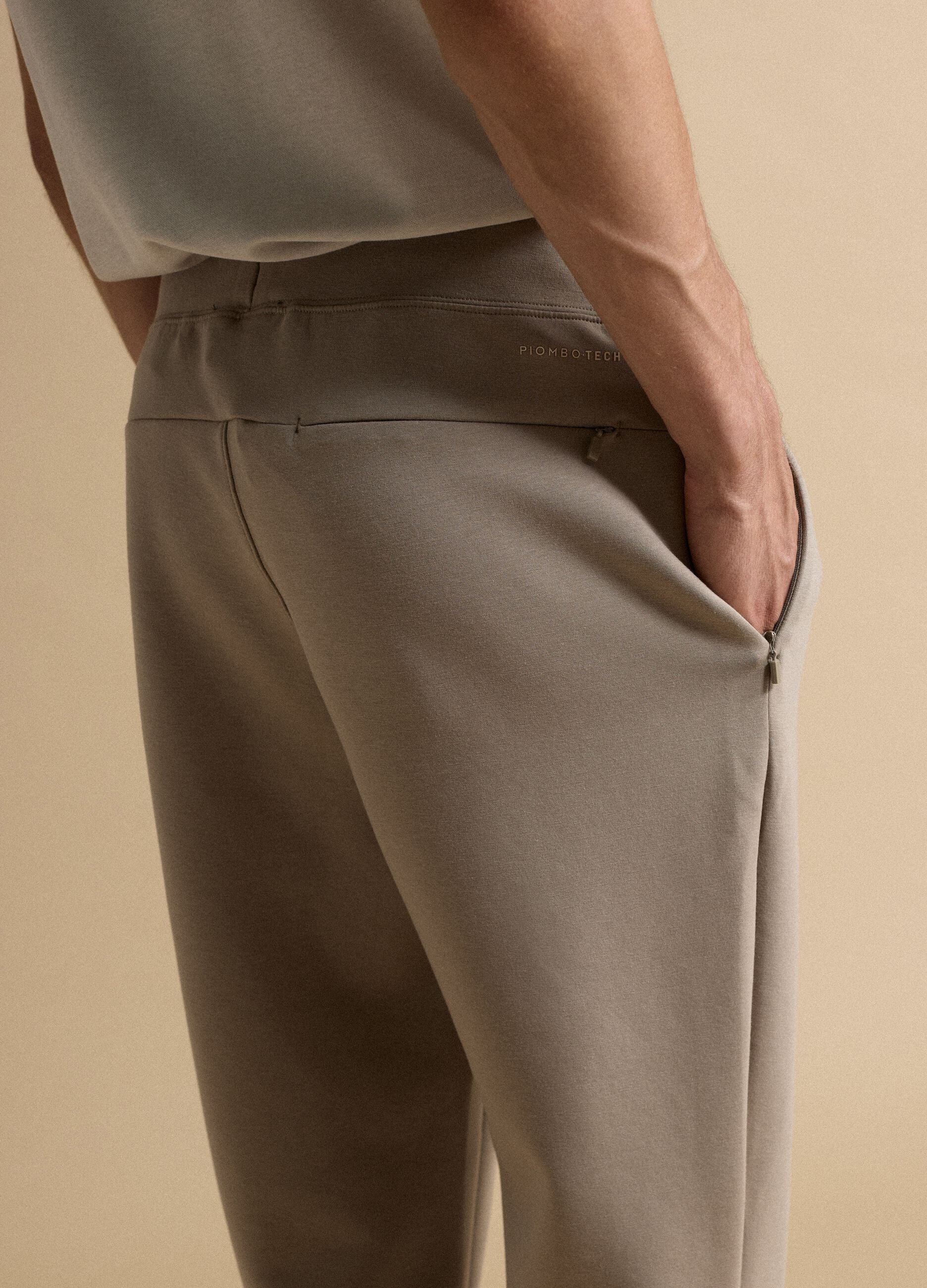 Grey regular-fit joggers in stretch Easy Dry fabric