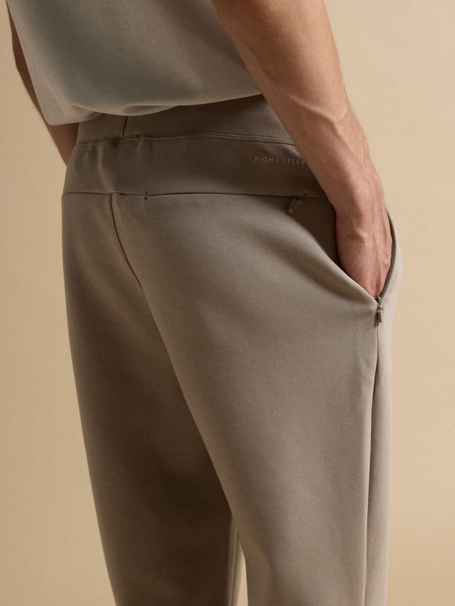 Grey regular-fit joggers in stretch Easy Dry fabric_4