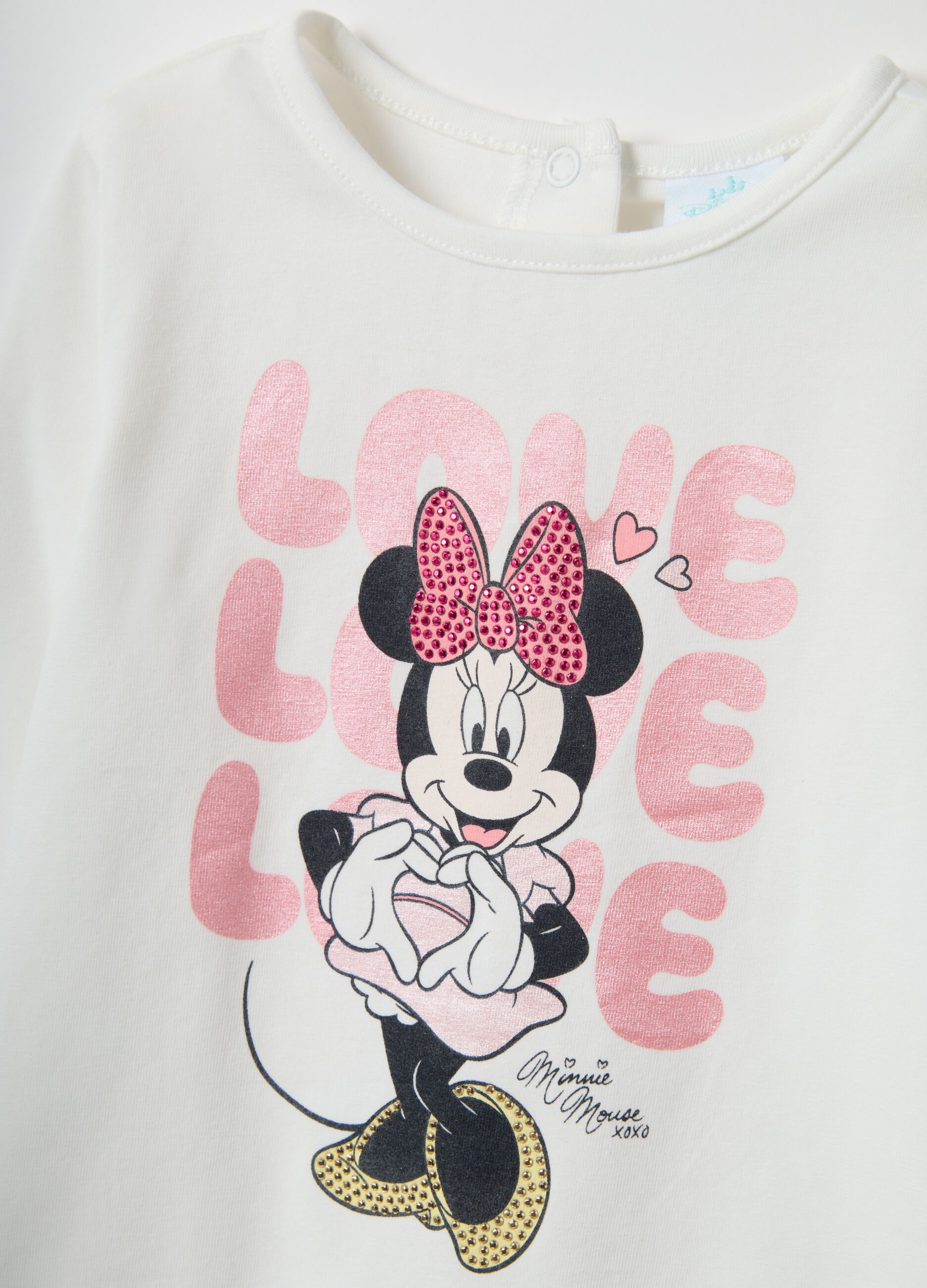 Girls' long-sleeve white T-shirt in cotton blend regular fit