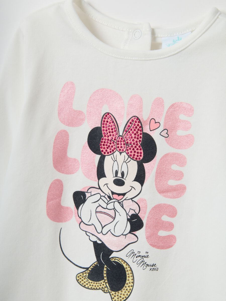 Girls' long-sleeve white T-shirt in cotton blend regular fit_2