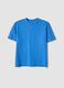 Blue pure cotton regular-fit T-shirt_4