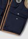 Blue padded gilet with zip and contrast trims_2