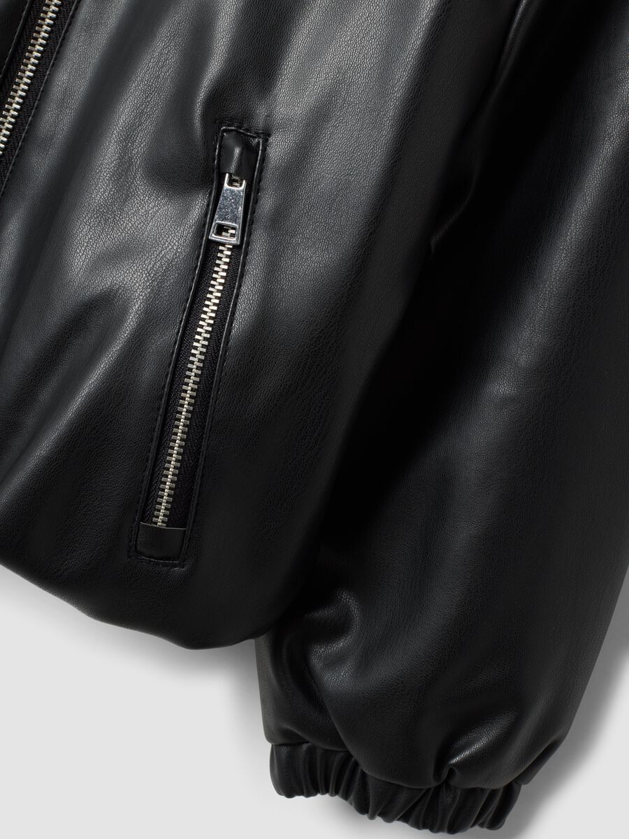 Black zip-up jacket, regular fit, for girls_2
