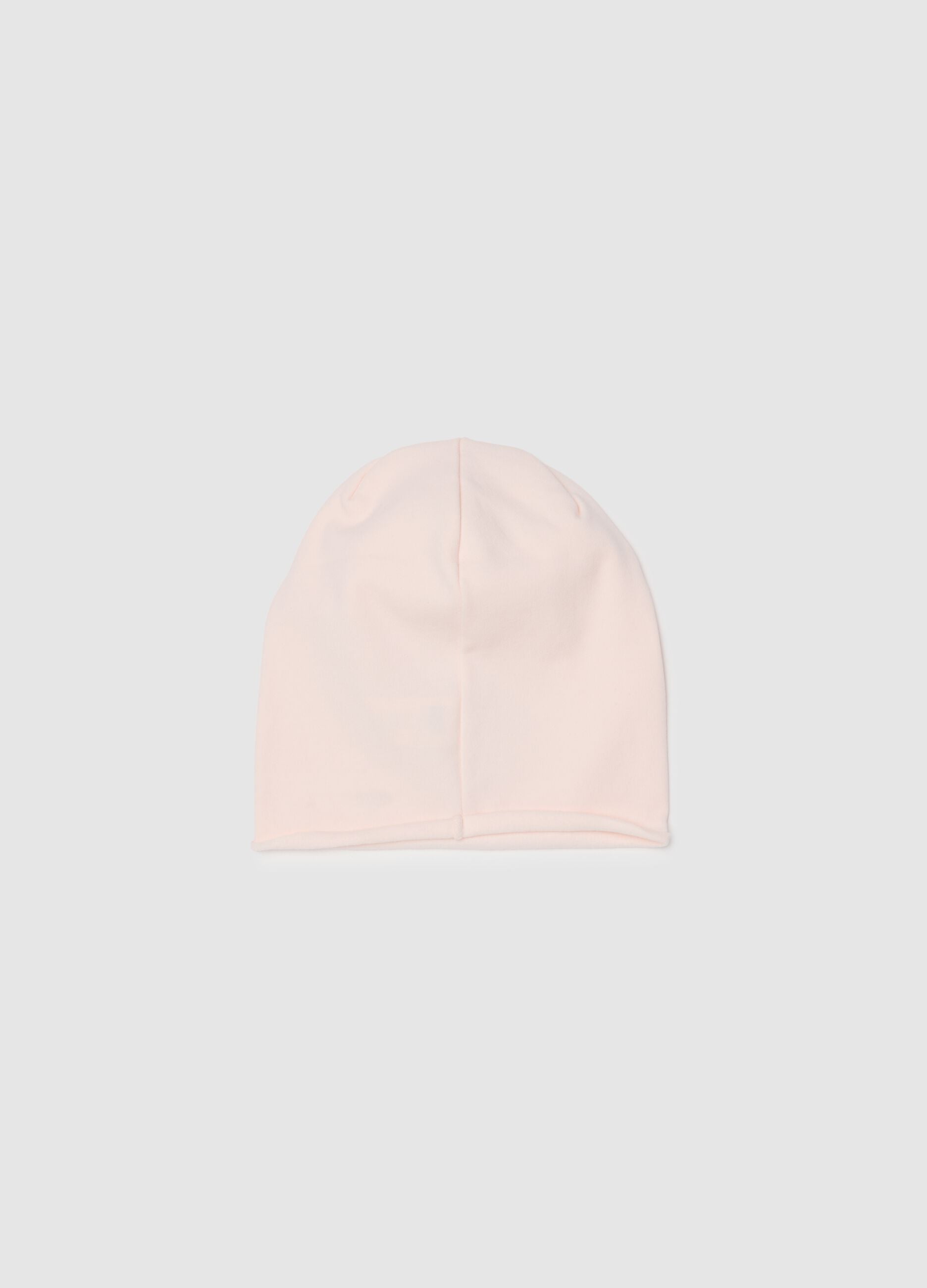 Multicolor stretchy cotton girl's cap with print