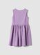 Purple pure cotton dress with floral print_1