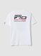 White pure cotton crew-neck T-shirt with Ducati print, regular fit_6