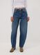 Dark blue pure cotton denim barrel-fit jeans_1