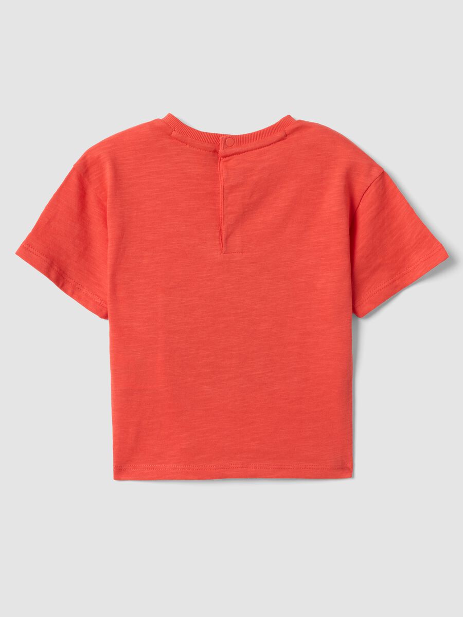 T-shirt rossa a maniche corte in puro cotone per bimbo over fit_1