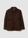 Brown padded genuine leather jacket_1