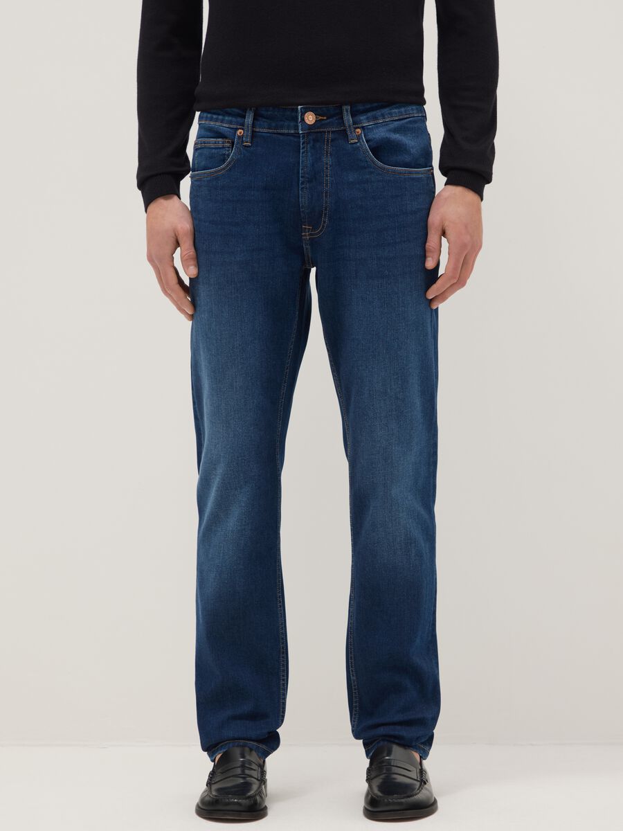 Slim Fit Blue Denim Cotton Jeans_1