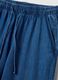 Wide leg blue denim pure cotton trousers with elastic waistband_5