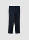 Pantaloni formali blu in viscosa elasticizzata regular fit_6