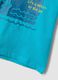 Blue organic cotton T-shirt with front print, regular fit for boys_3
