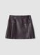 Short purple A-line skirt with decorative flap details_4