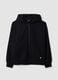 Black pure cotton cropped hoodie with oversized fit_4