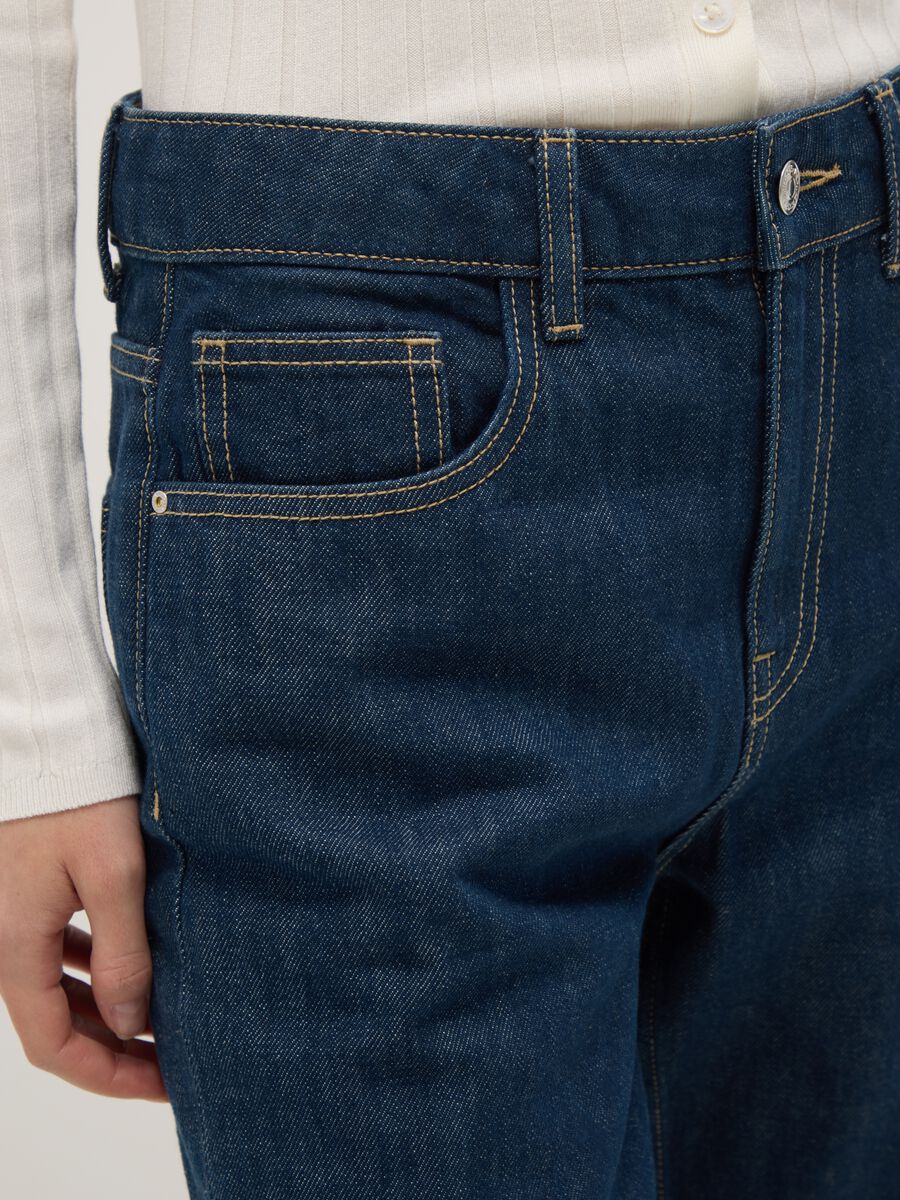 Jeans blu in puro cotone straight fit_3