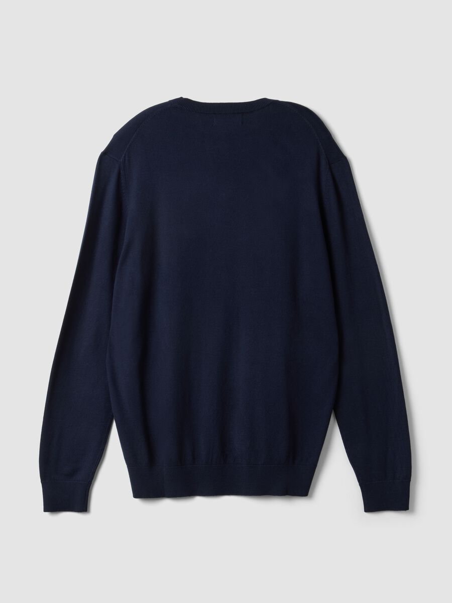 Navy crew-neck jumper in viscose blend, regular fit_2