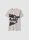 T-shirt in puro cotone beige da ragazzo regular fit con stampa_3