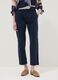 Blue stretch viscose trousers, regular fit_1
