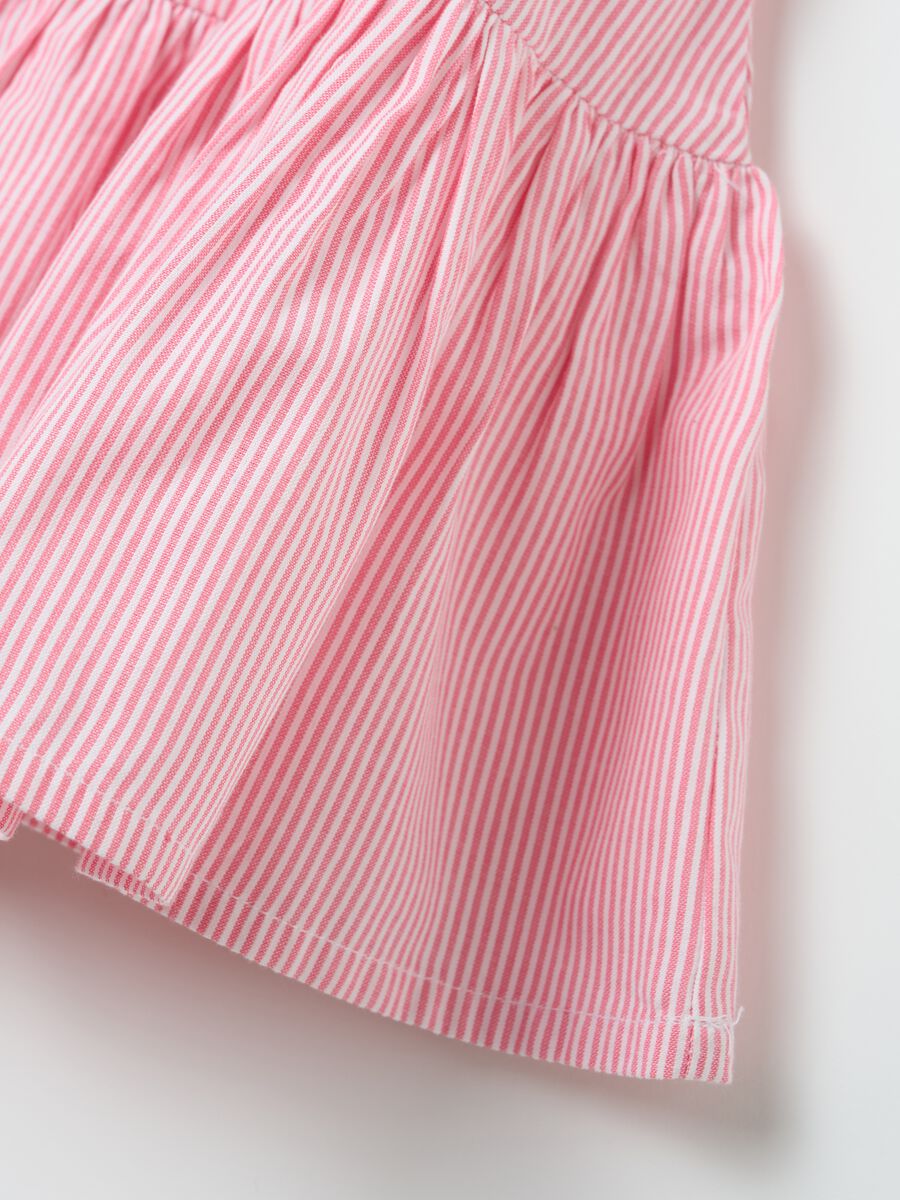 Abito da bambina in puro cotone rosa regular fit con volant_3