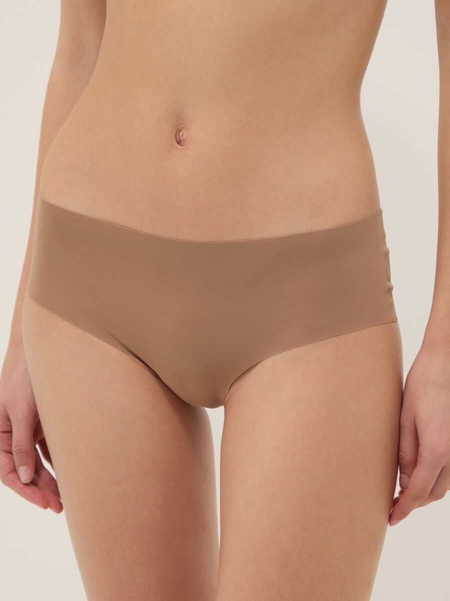 Comfortable Regular Fit Beige Briefs_1