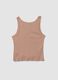 Beige ribbed cotton and viscose blend henley vest top_5