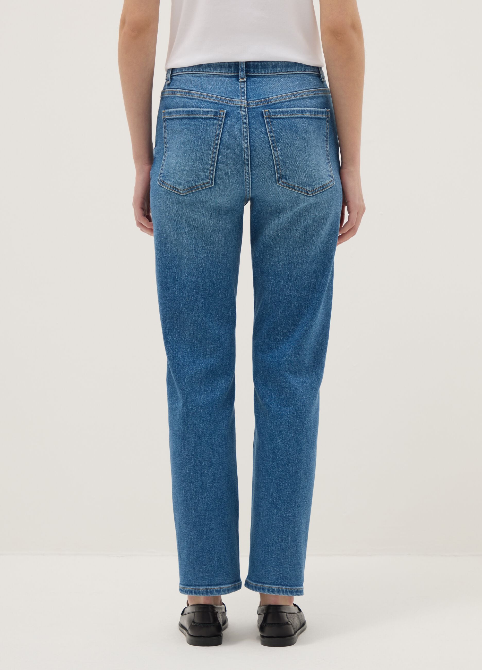 Slim fit stretch cotton blue jeans