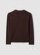 Brown viscose-blend polo-collar jumper with relaxed fit_6
