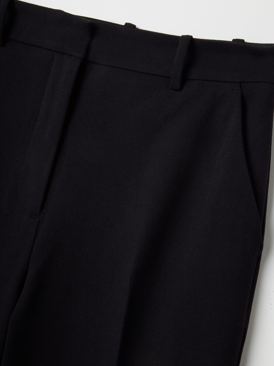 Pantaloni flare in misto viscosa neri_5