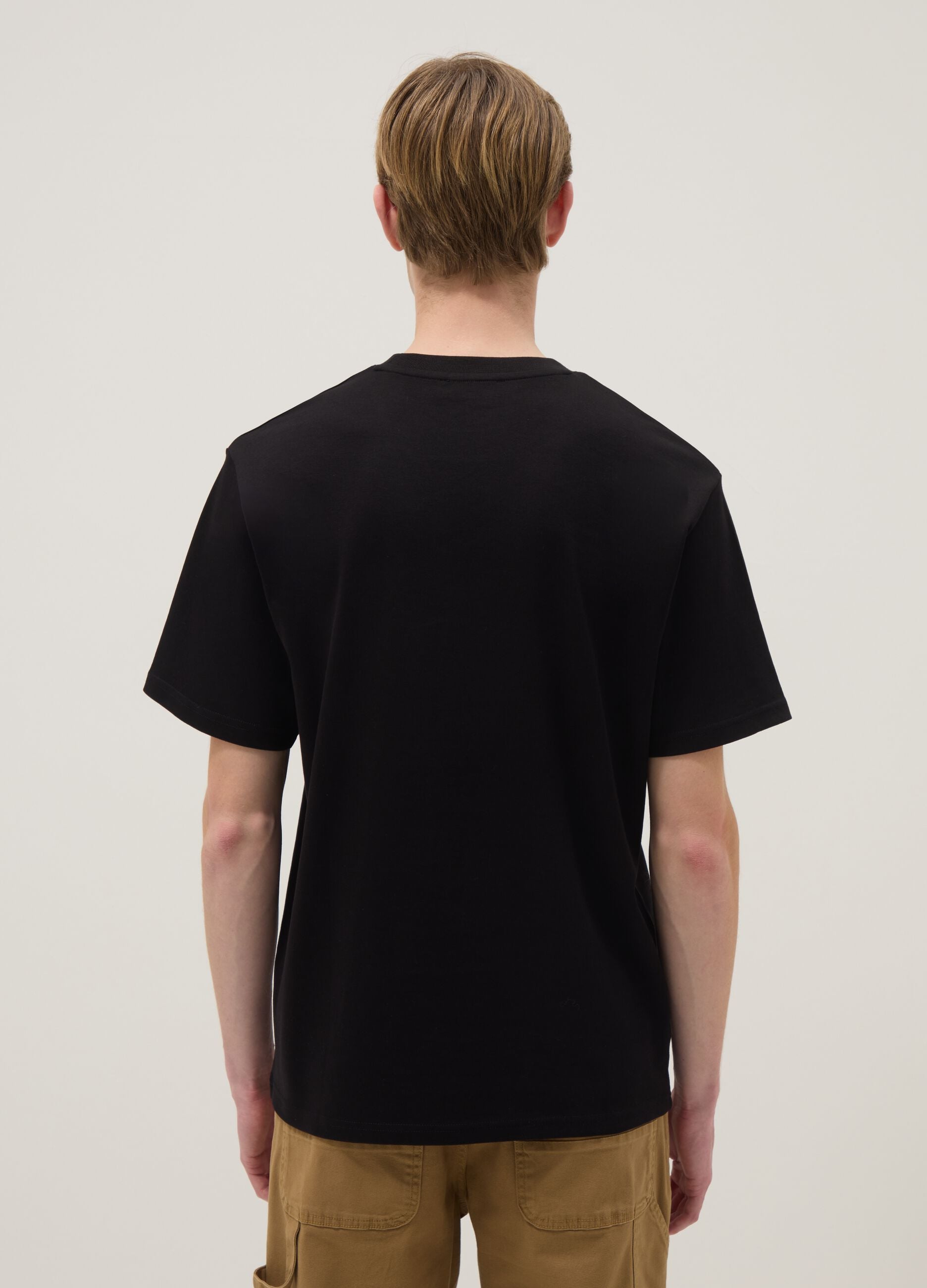 Relaxed Fit Black Pure Cotton Short Sleeve T-Shirt