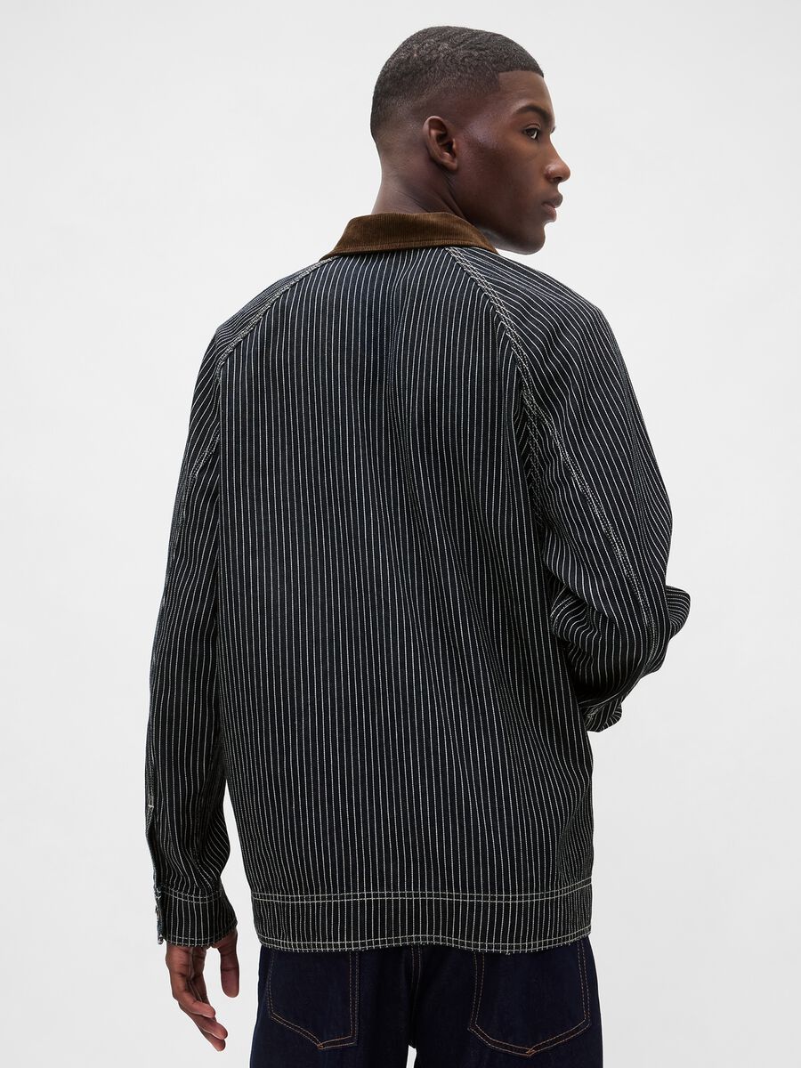 Brown Striped Cotton Jacket_1