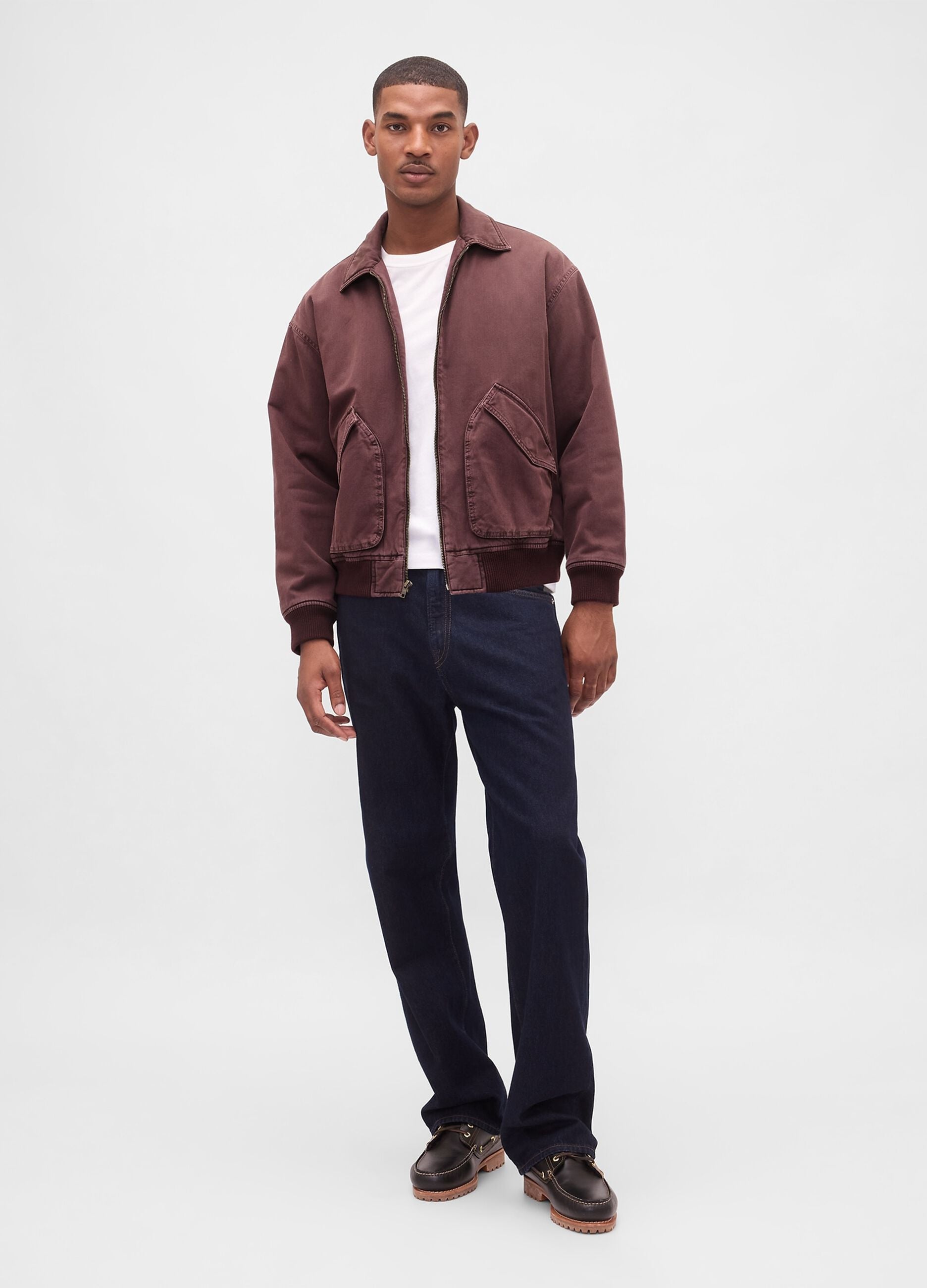 Brown jacket in pure cotton