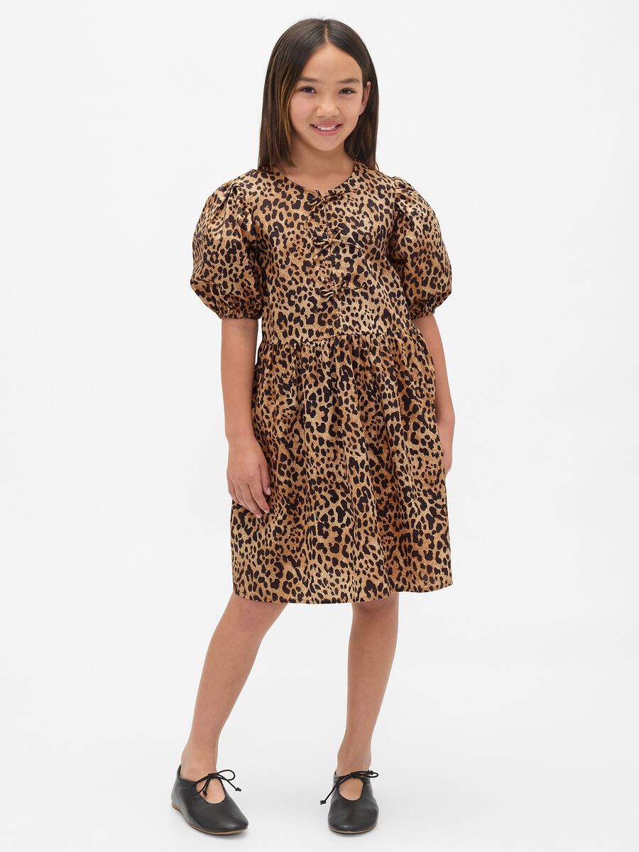 Brown Dress with Leopard Print_0