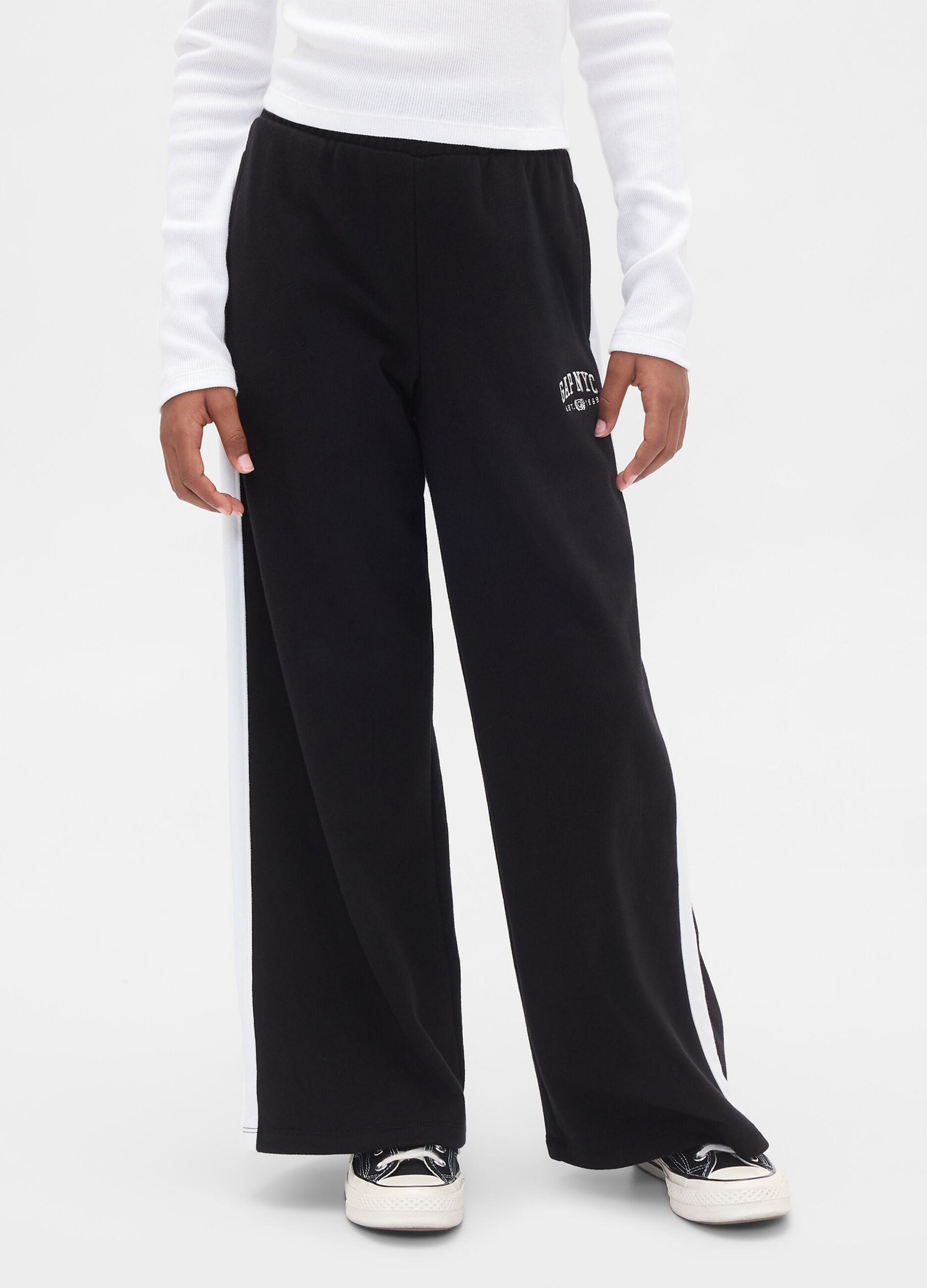 Girls' black trousers in pure cotton