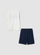 Blue short pyjamas in pure organic cotton for kids, regular fit_1